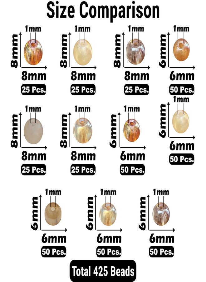 INDIKONB Glass Pearl Beads Combo Set | 6mm & 8mm Round Beads for Jewellery Making | Moti for DIY Crafts & Accessories (Gold) - Image 2